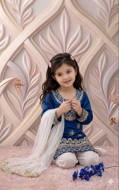 Trending Beautiful Embroidery RRK  005 FENDI SILK Wholesale children wear in India
